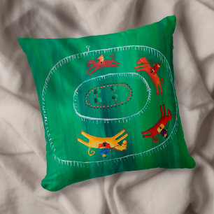 Coussin La Course du Cheval Art Moderne Peinture Acrylique