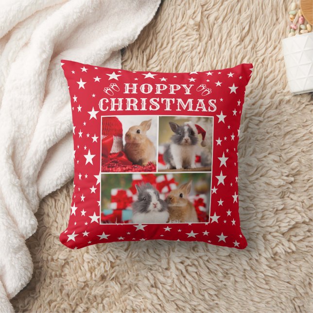 Coussin La coutume de Rabbit Lover Joyeux Noël Trois photo (Couverture)