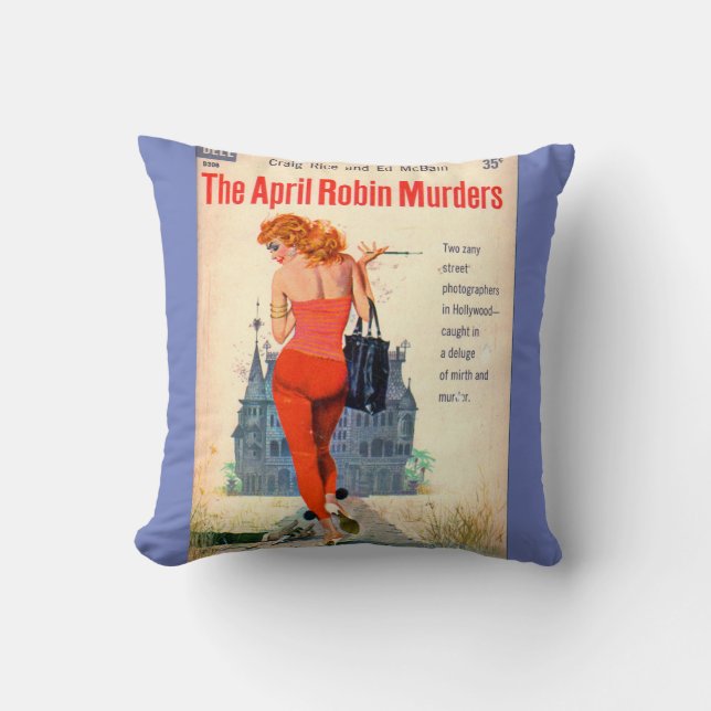 Coussin La couverture du roman d'April Robin Murders (Recto)