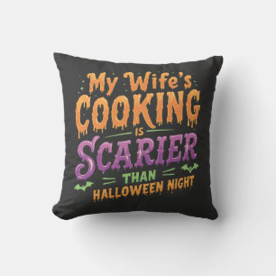 Coussin La cuisine de ma femme est plus effrayante qu'Hall