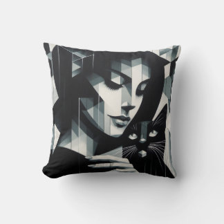 Coussin La dame du chat Graffiti