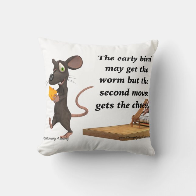 Coussin La deuxième souris obtient le fromage (Recto)