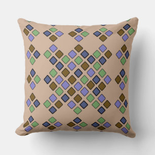 Coussin La diagonale géométrique couvre de tuiles le ver