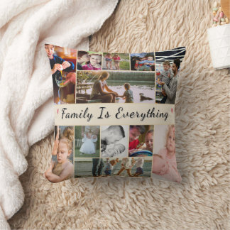 Coussin La famille est tout - Photo personnalisée