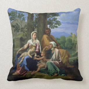 Coussin La famille sainte avec des solides solubles. John,