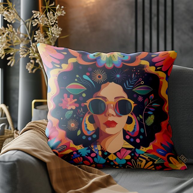 Coussin La femme confiante (Embrace your unique style and celebrate diversity with this amazing design. )