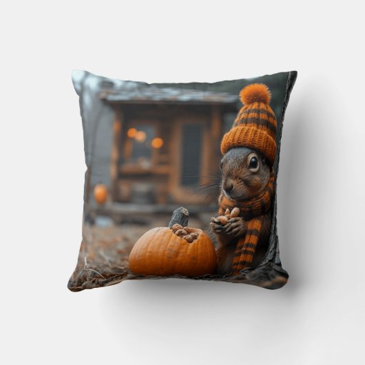 Coussin La fête forestière secrète de l'écureuil Ai image (Verso)