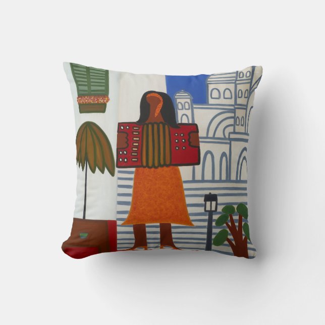 Coussin La fille gitane devant Sacre Coeur 2006 (Recto)