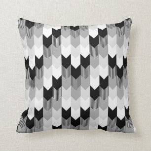 Coussin La flèche géniale Chevron barre le gris noir