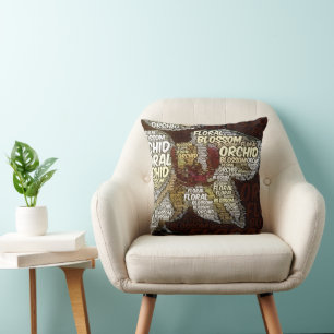 Coussin La floraison de l'orchidée s'épanouit sur le nua