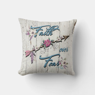 Coussin La foi au-dessus de l'oreiller de peur