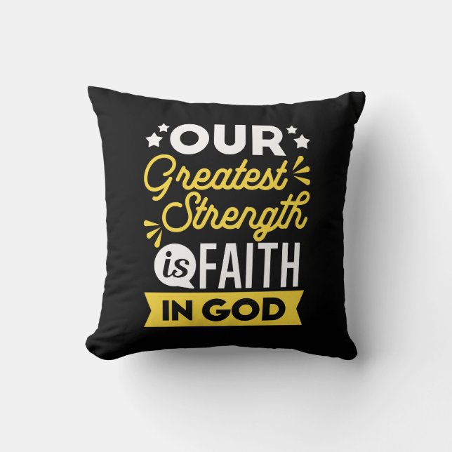 Coussin La foi en Dieu – Notre plus grande force (Recto)
