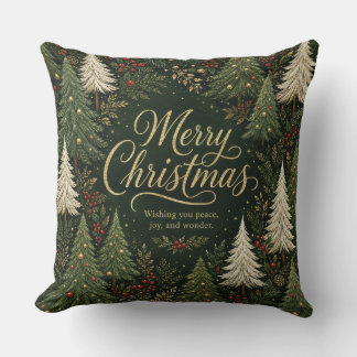 Coussin La forêt dorée de Noël