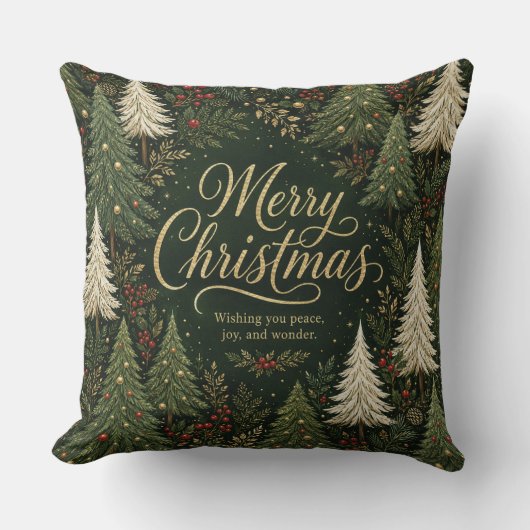 Coussin La forêt dorée de Noël (Recto)