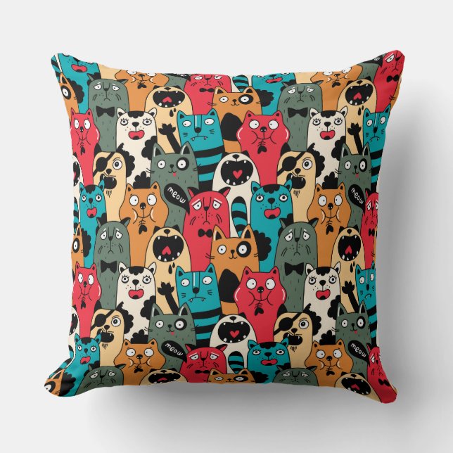Coussin La foule de chats (Recto)