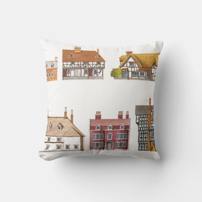 Coussin La Grande-Bretagne. Maisons de campagne (Recto)