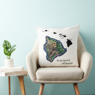 Coussin La Grande Île d'Hawaï avec les îles hawaïennes