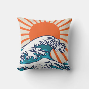 Coussin La Grande Vague au large de Kanagawa, affiche japo