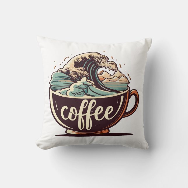 Coussin La Grande Vague De Café (Recto)