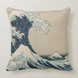 Coussin La grande vague de Kanagawa, vues du mont Fuji