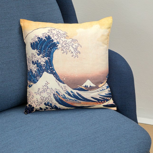 Coussin La Grande Vague - L'art japonais (Créateur téléchargé)