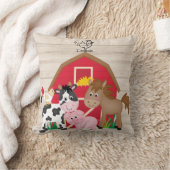 Coussin La grange rouge d'animaux mignons de ferme badine (Couverture)