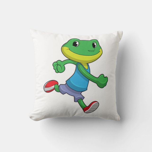 Coussin La grenouille comme coureur à la course (Recto)