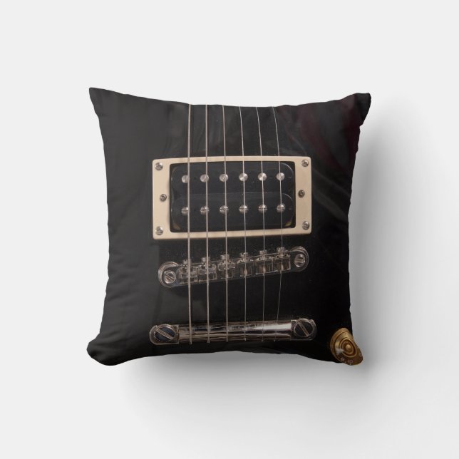 Coussin La guitare électrique noire élégante ficelle le (Recto)