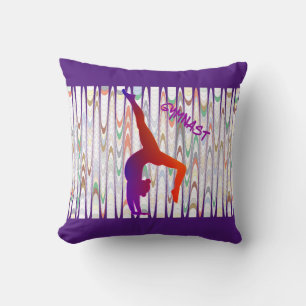 Coussin La gymnastique lance l'oreiller avec la gymnaste.