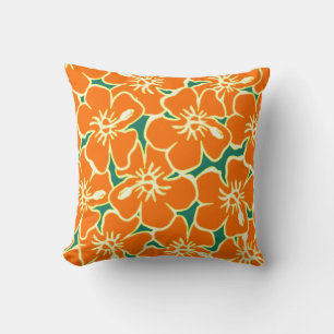 Coussin La ketmie orange faite sur commande fleurit le