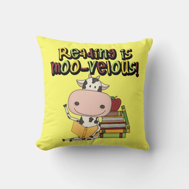 Coussin La lecture est Moo-velouse (Recto)