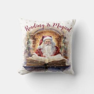 Coussin La lecture est un design de flocon de neige magiqu