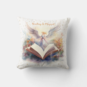 Coussin La lecture est un design de flocon de neige magiqu