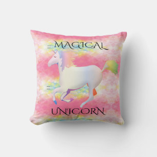 Coussin La licorne magique Arc-en-ciel lance l'oreiller.