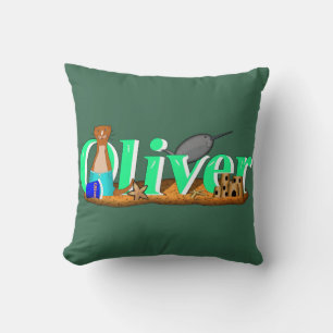 Coussin La loutre Oliver est à la plage