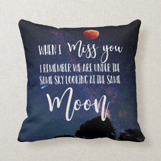 Coussin la lune quand tu me manques la famille de longue d