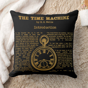 Coussin La Machine à voyager dans le temps Livre Vintage O