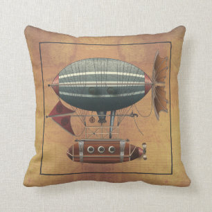 Coussin La machine de vol de Steampunk d'Aléoute de