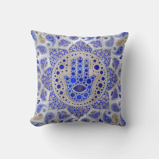 Coussin La main de Hamsa sur la mère de la perle (Recto)