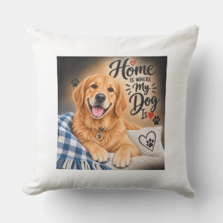 Coussin La maison est là où est mon chien – Adorable Retri