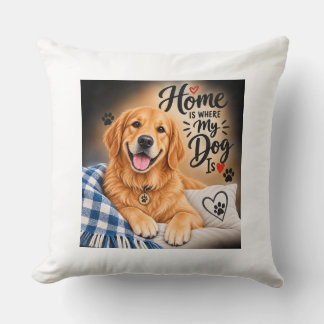 Coussin La maison est là où est mon chien – Adorable Retri