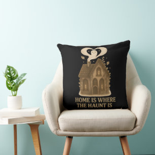 Coussin La maison est là où se trouve la hantise, fantôme
