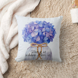 Coussin La Maison Est Où Maman Est Avec Hydrangea Jeu Orei