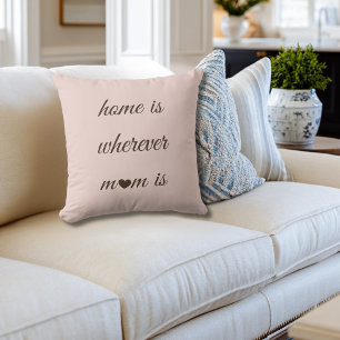 Coussin La maison rose est où se trouve Maman Cadeau de No