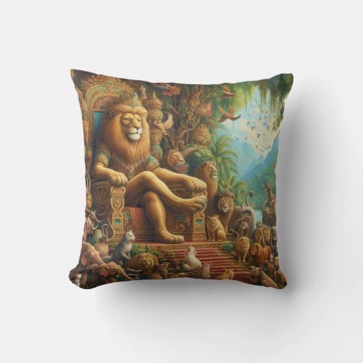 Coussin 🦁 La Majesté ardente de l'expressionnisme Abstrai (Recto)