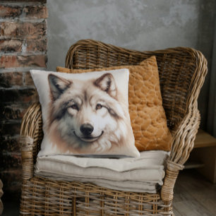 Coussin La Majesté silencieuse Le Loup solitaire
