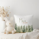 Coussin La Mama des animaux boisés de forêt<br><div class="desc">Voici nos animaux de forêt Mama jetez un oreiller - parfait pour une célébration mignonne et fantasque! Il présente un thème moderne de forêt aquarelle et est idéal pour une douche sans sexe. Ce design bohème crée une scène douce et simple avec son paysage naturel d'arbres verts. Idéal pour accueillir...</div>