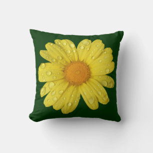 Coussin La marguerite jaune dans la pluie