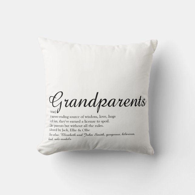 Coussin La meilleure définition de grand-parents au monde (Recto)