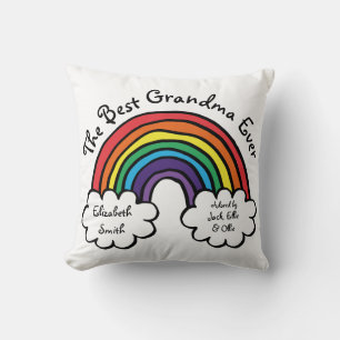 Coussin La Meilleure Grand-mère Mamie Ever Arc-en-ciel Col